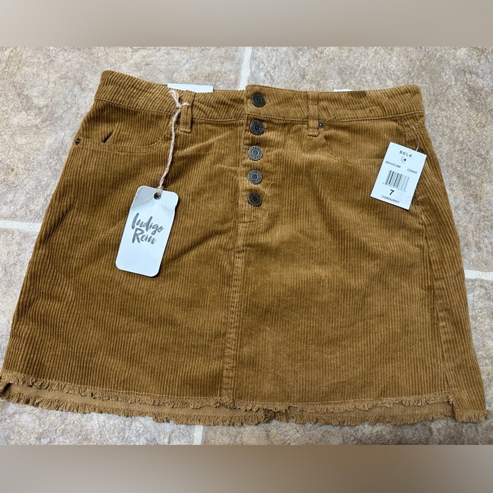Indigo Rein Brown Mini Skirt Casual Corduroy